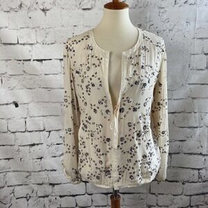 AS by DF Sequin Beige Tie Front‎ Collarless Jacket Size Small Viscose